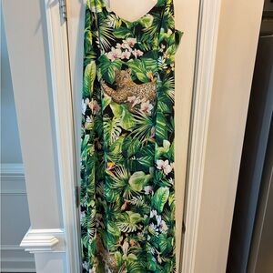White House Black Market Jungle Print Maxi Dress